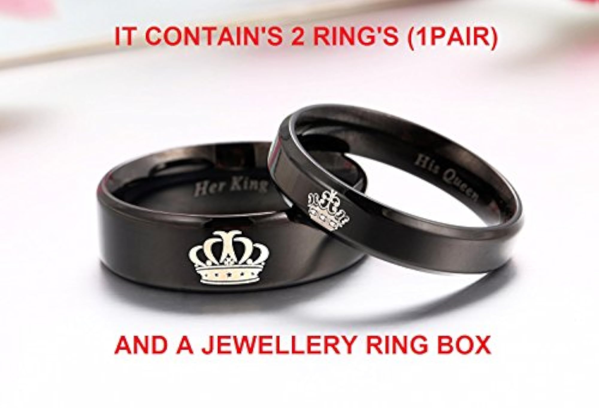 His & Her Titanium Stainless Steel Wedding Band Set